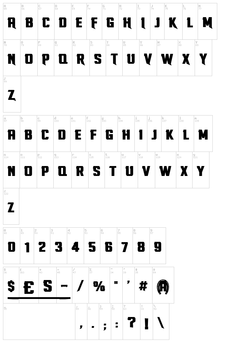 Stallions font map